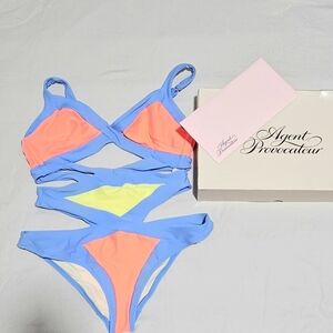 Agent Provocateur Mazzy Colorblock Cut-Out Swimsuit